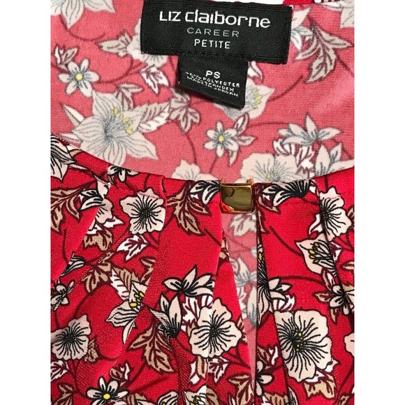 Liz Claiborne Career Small Petite Work Top Blouse Shirt SKIRT PANTS RED - Picture 5 of 6